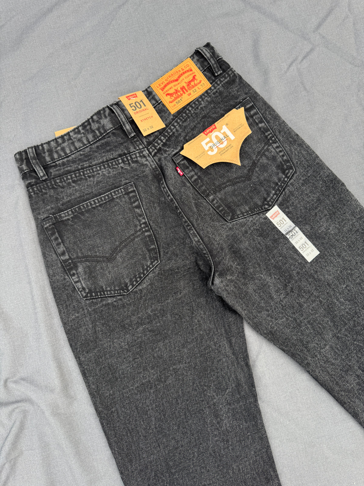 Acid Black Straight Cut Pants