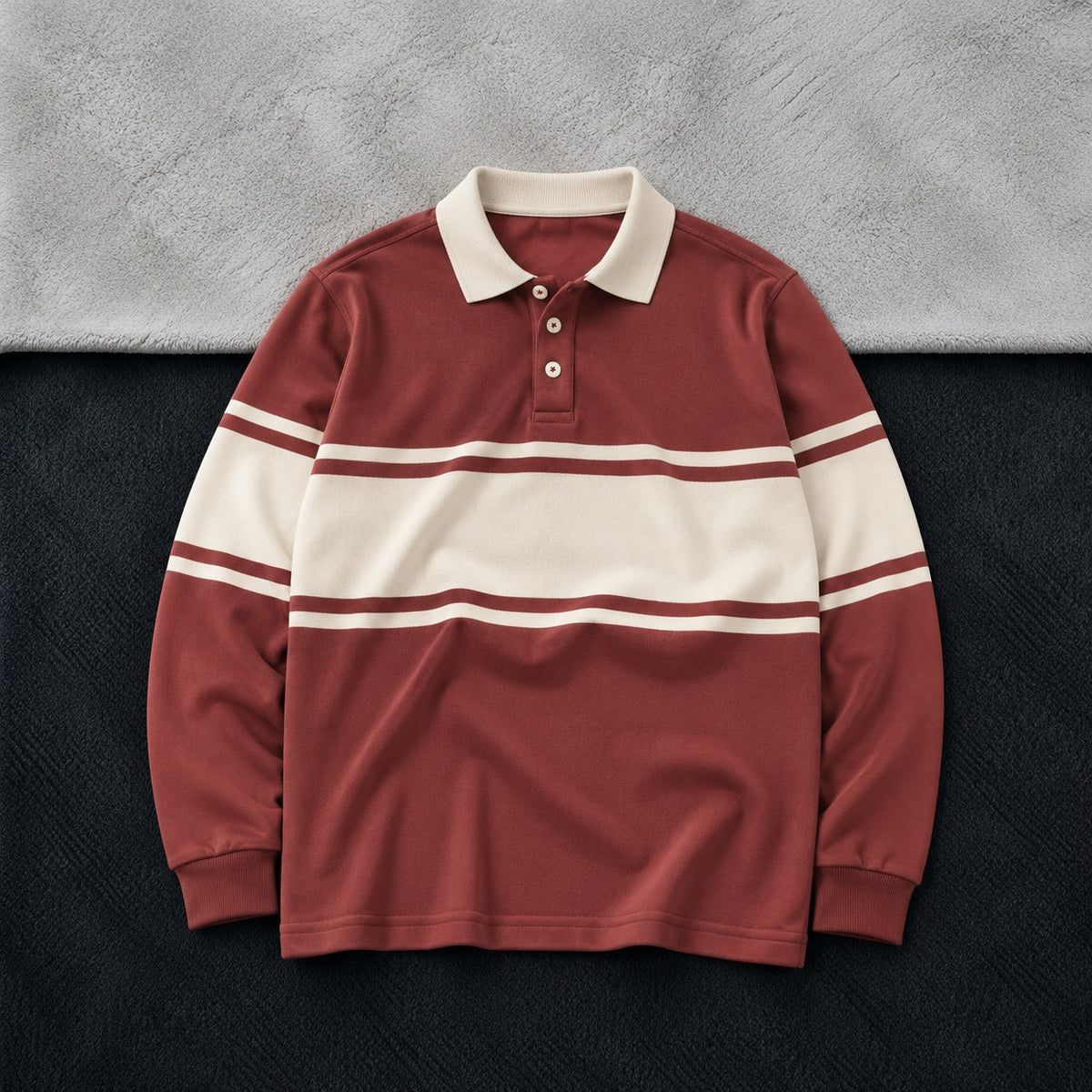 Orange Strip Sweat Polo