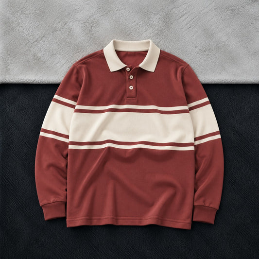 Orange Strip Sweat Polo