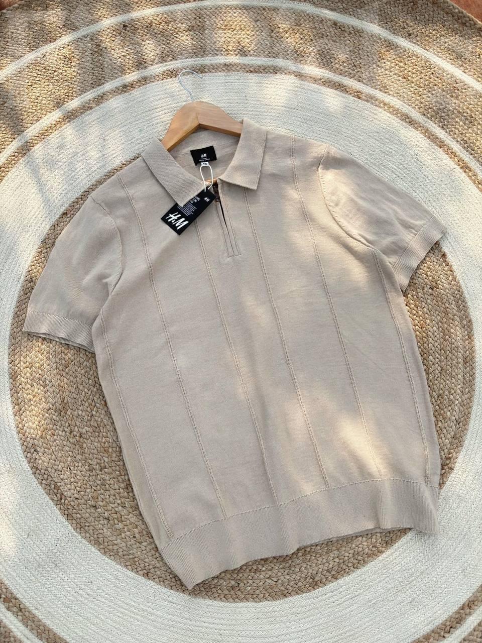 knitted Half Zipper Polo