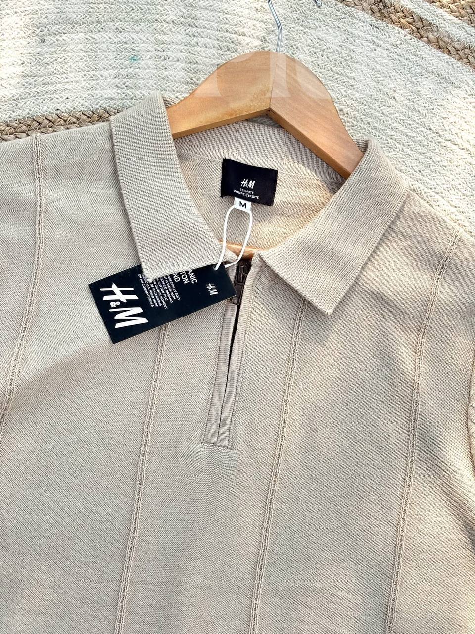 knitted Half Zipper Polo
