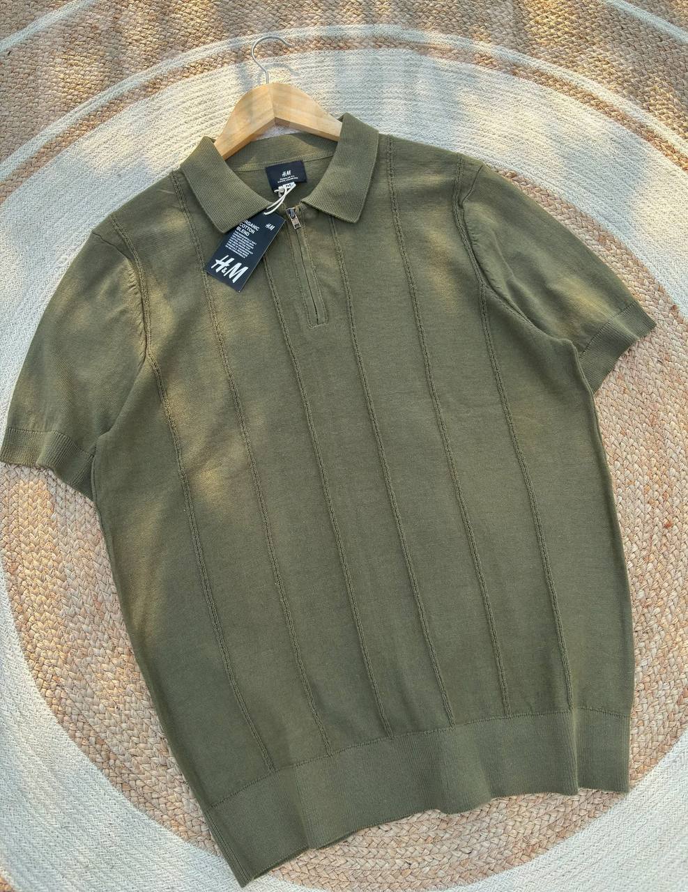 knitted Half Zipper Polo