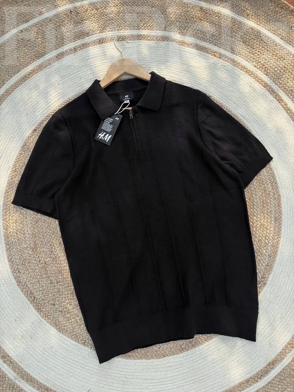 knitted Half Zipper Polo