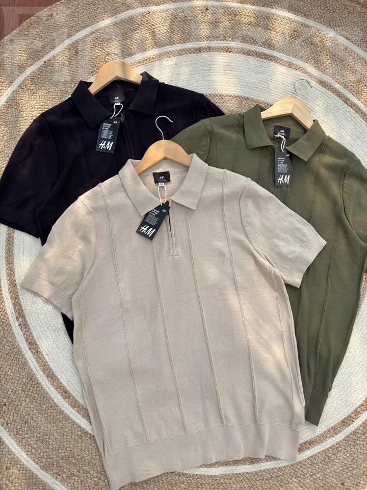 knitted Half Zipper Polo