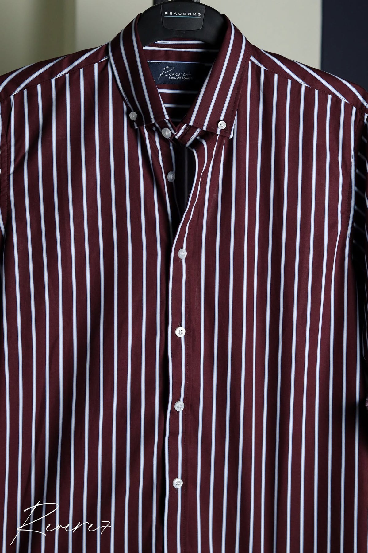 Burgundy White Stripe