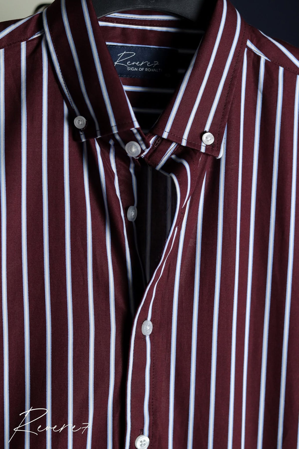 Burgundy White Stripe