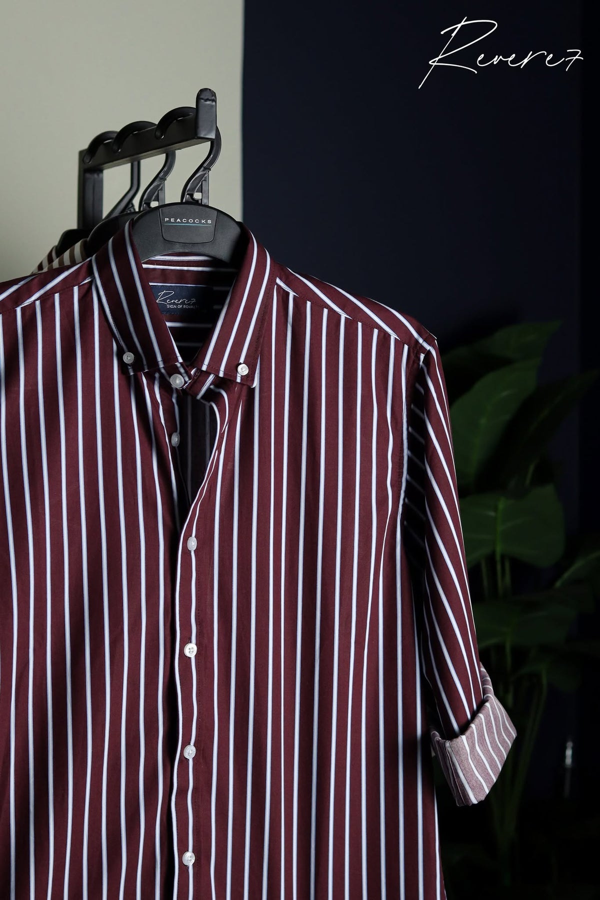 Burgundy White Stripe