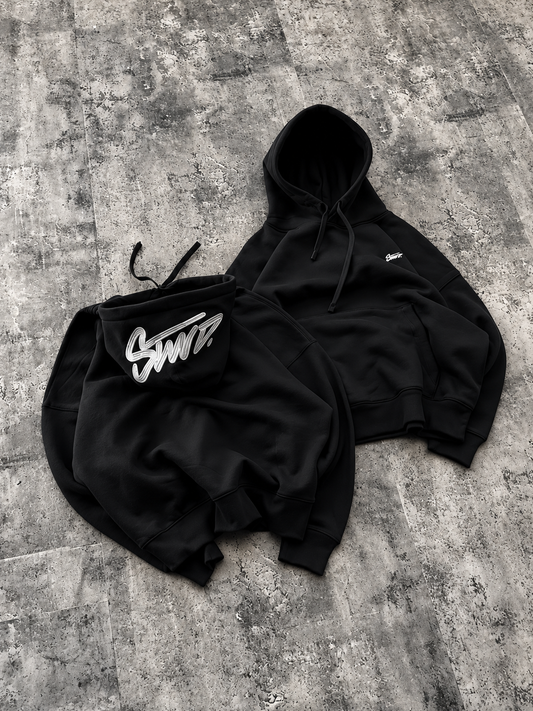 Embroidered Hoodie — Black