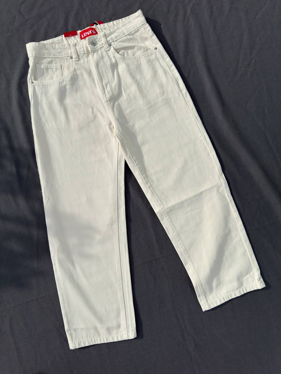 Straight Cut White Baggy