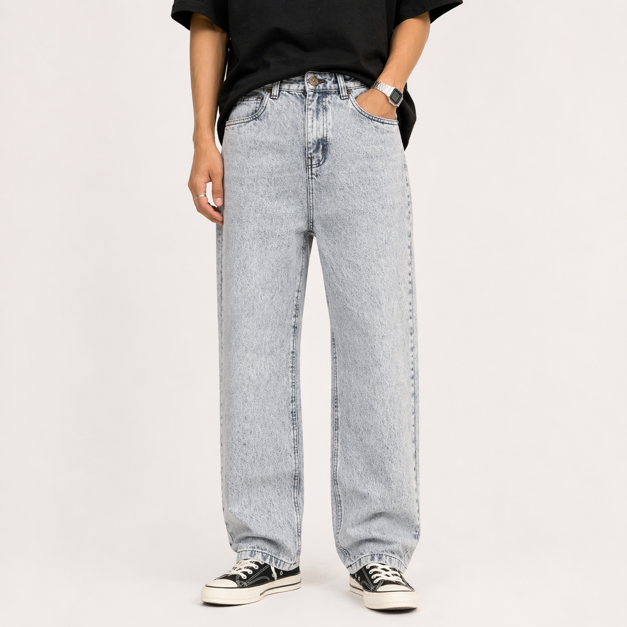 Straight Cut Baggy Jeans