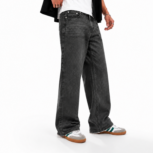 Acid Black Straight Cut Pants
