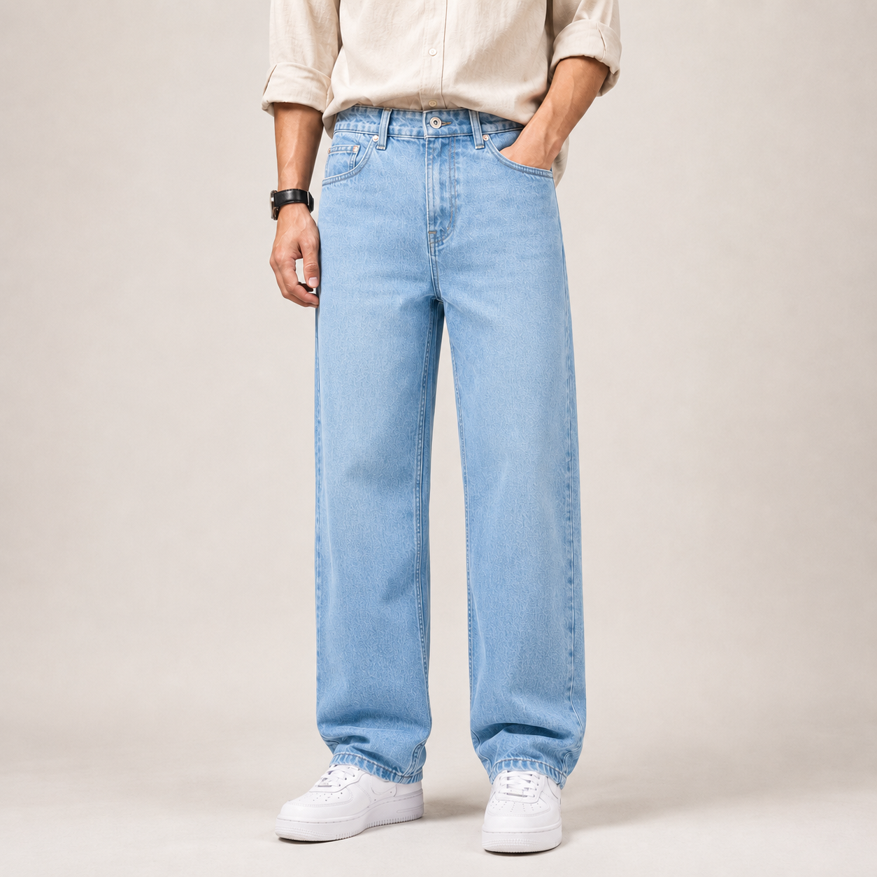 Straight Cut Baggy Jeans