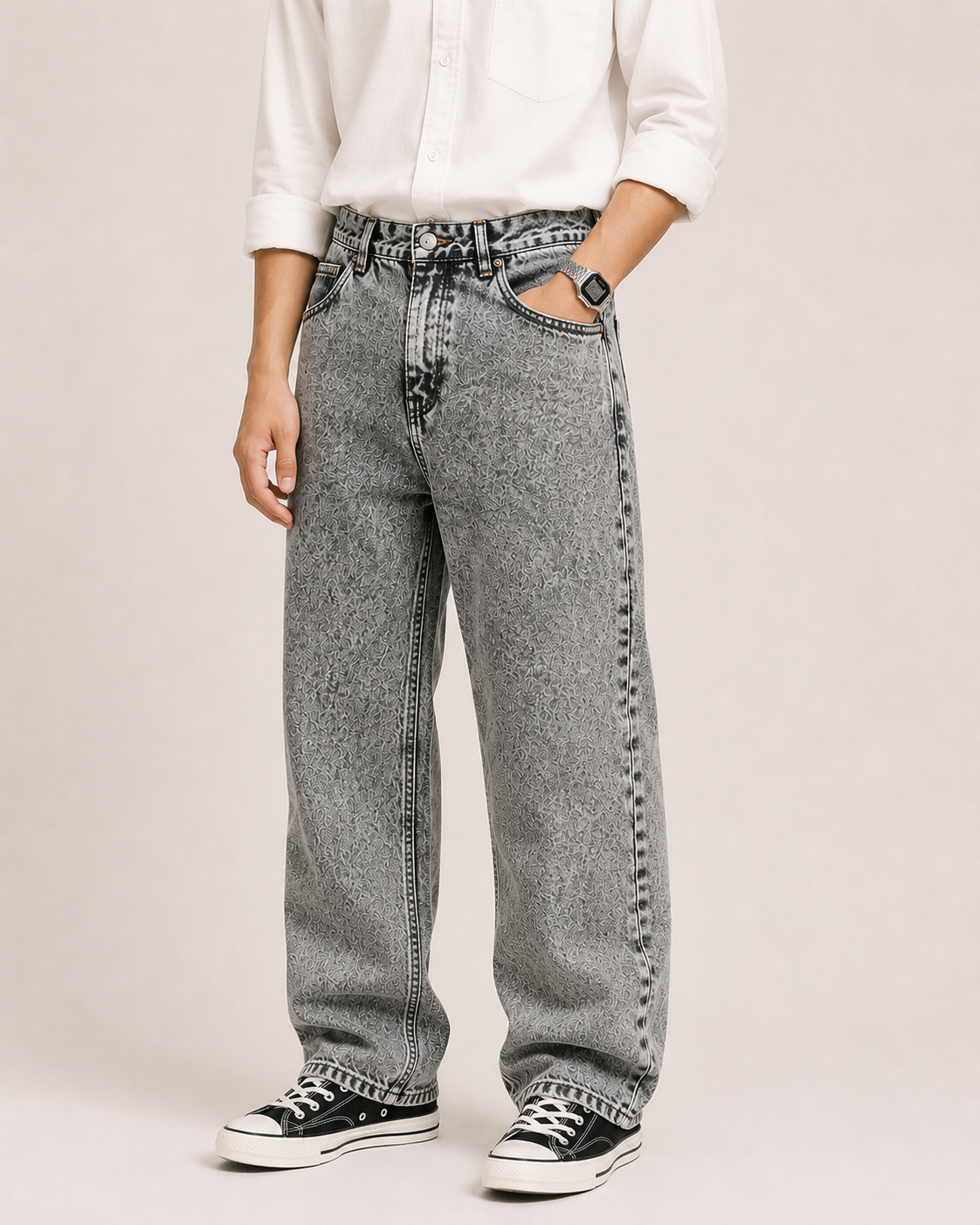 Straight Cut Baggy Jeans