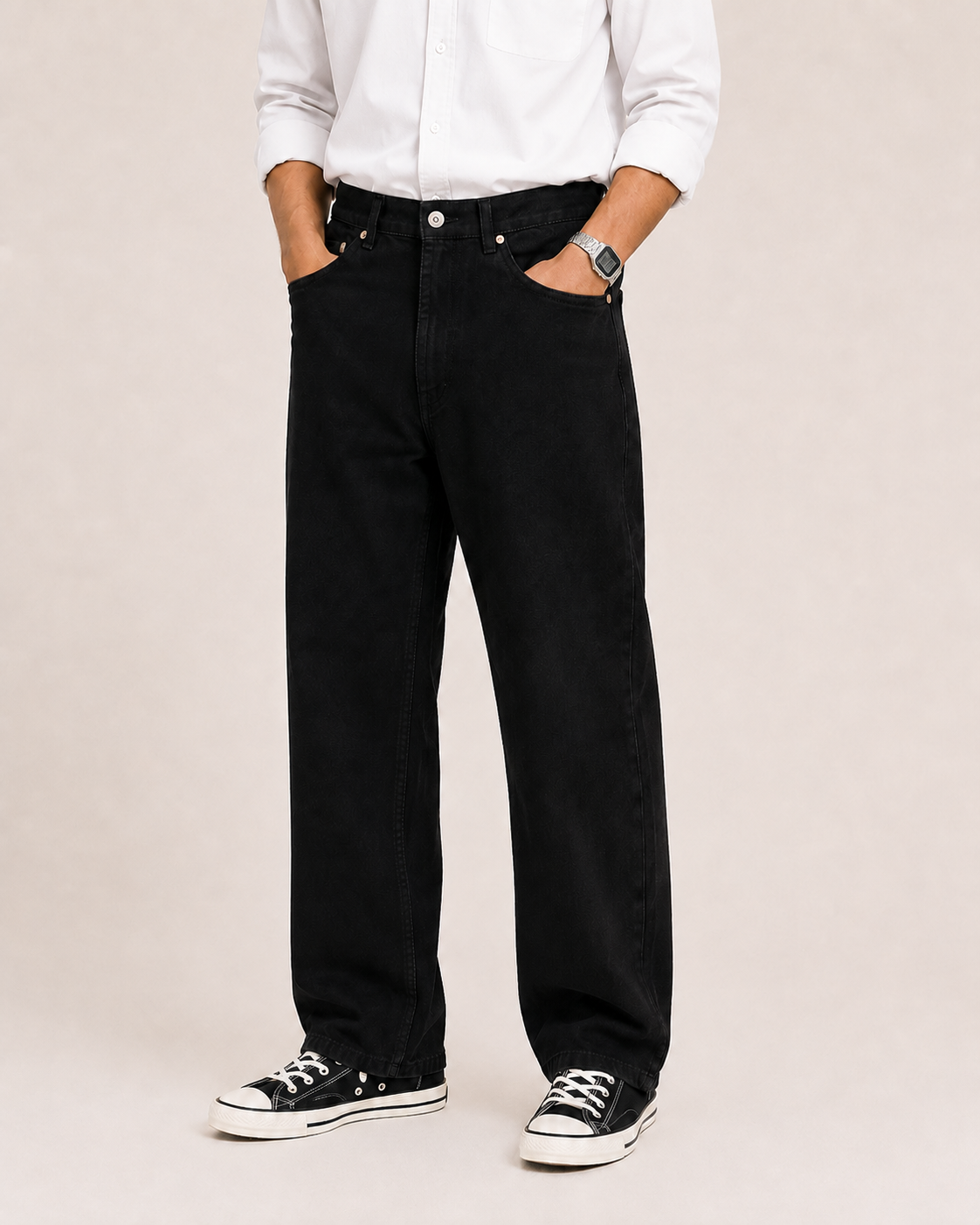 Straight Cut Baggy Jeans