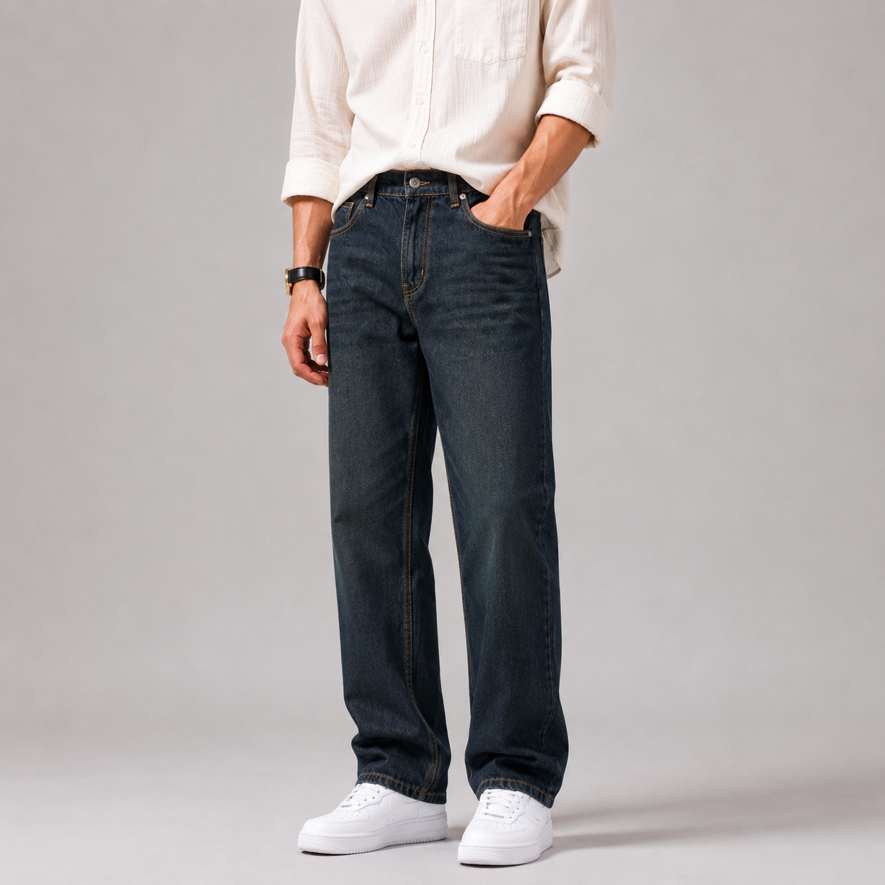 Straight Cut Baggy Jeans