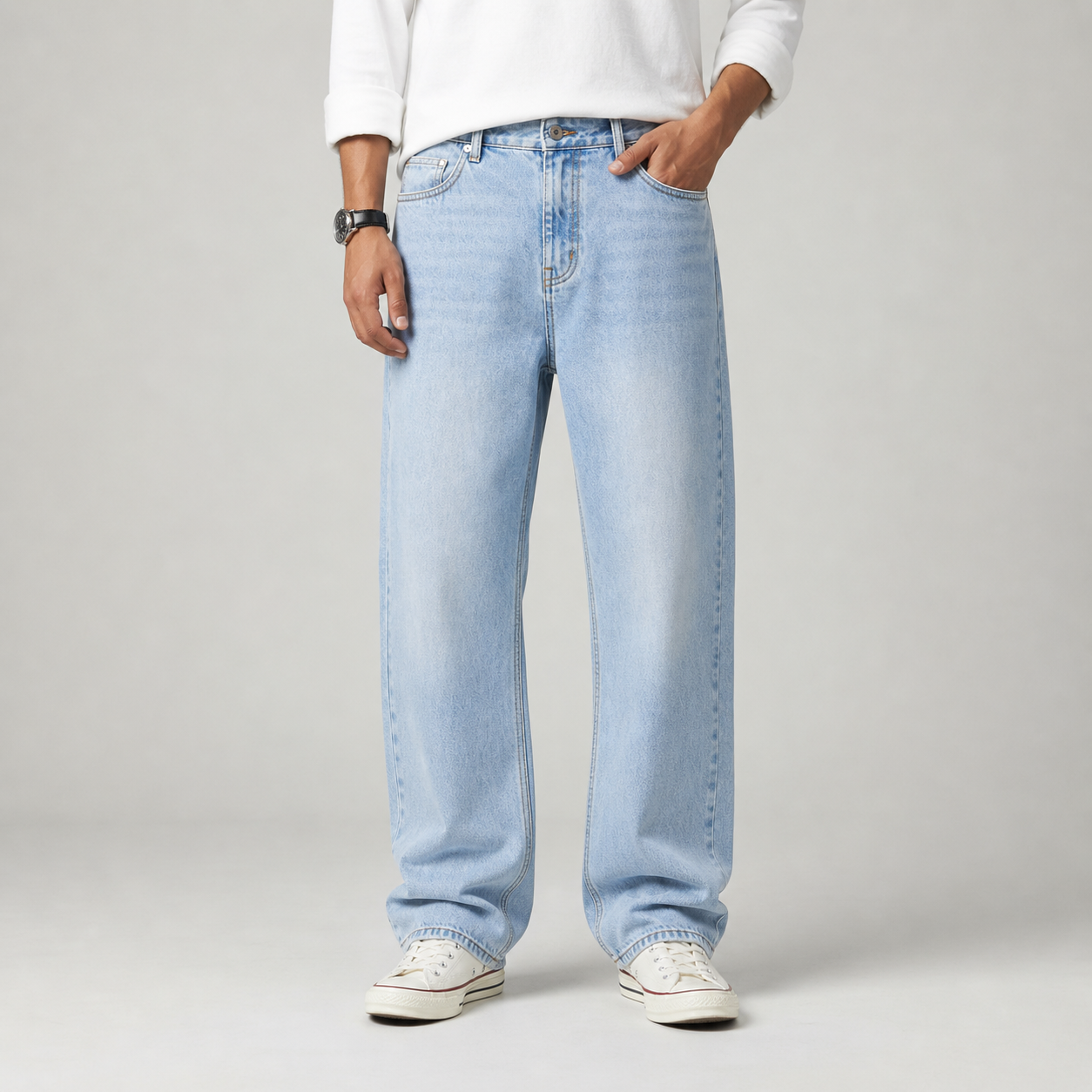 Straight Cut Baggy Jeans