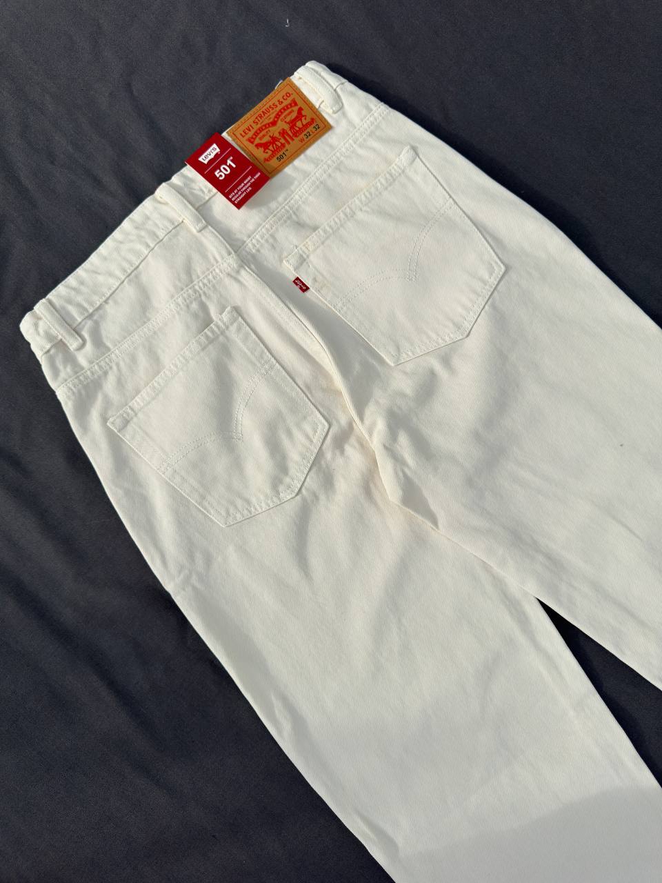 Straight Cut White Baggy