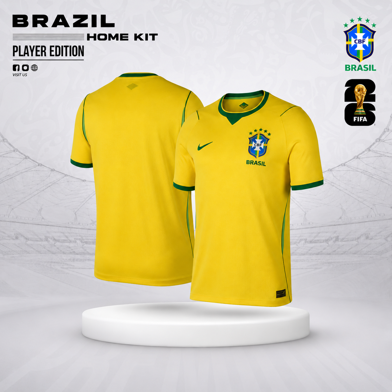Brazil 2026 World Cup Home Jersey - Player Edition