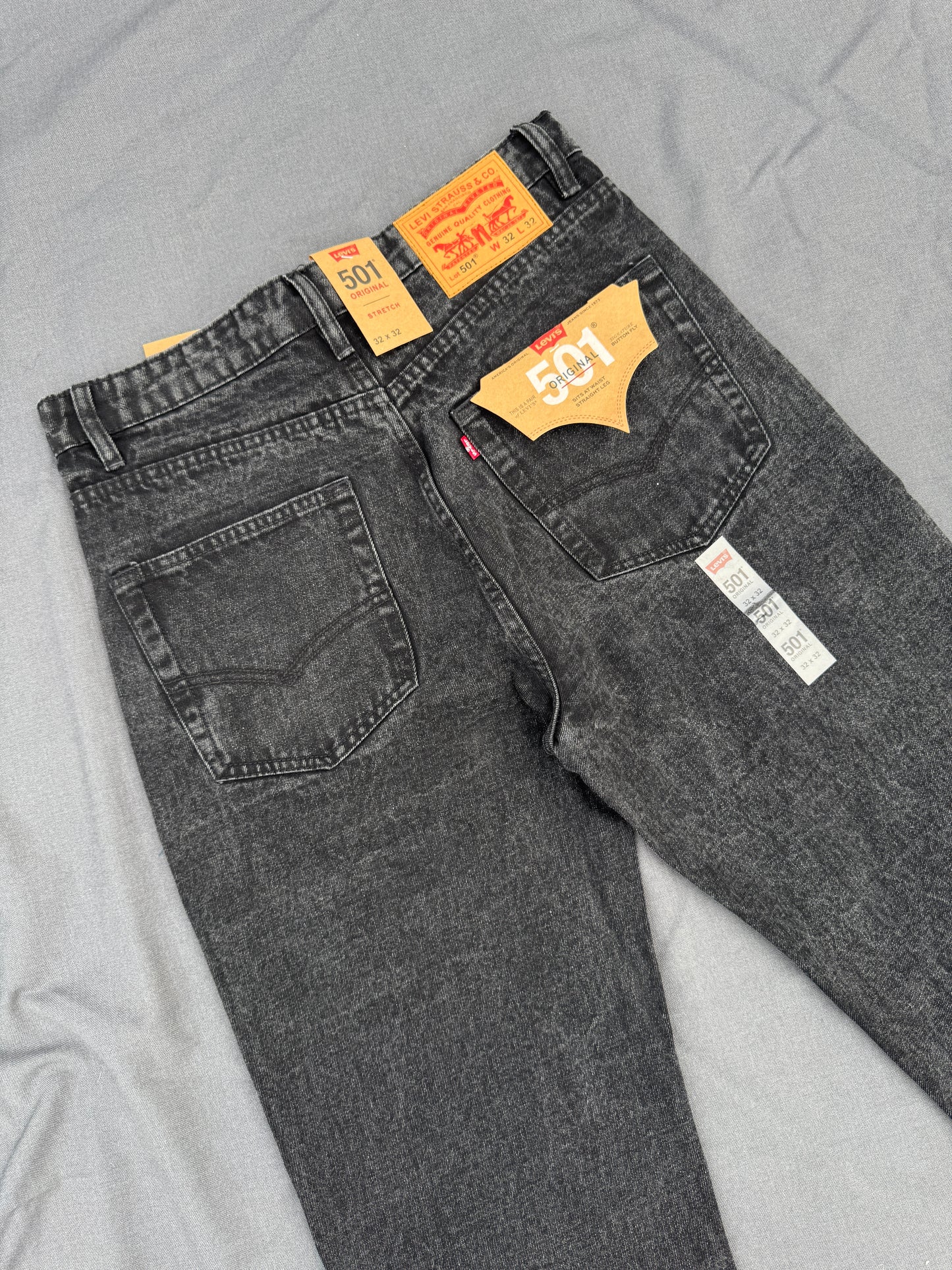 Acid Black Straight Cut Pants