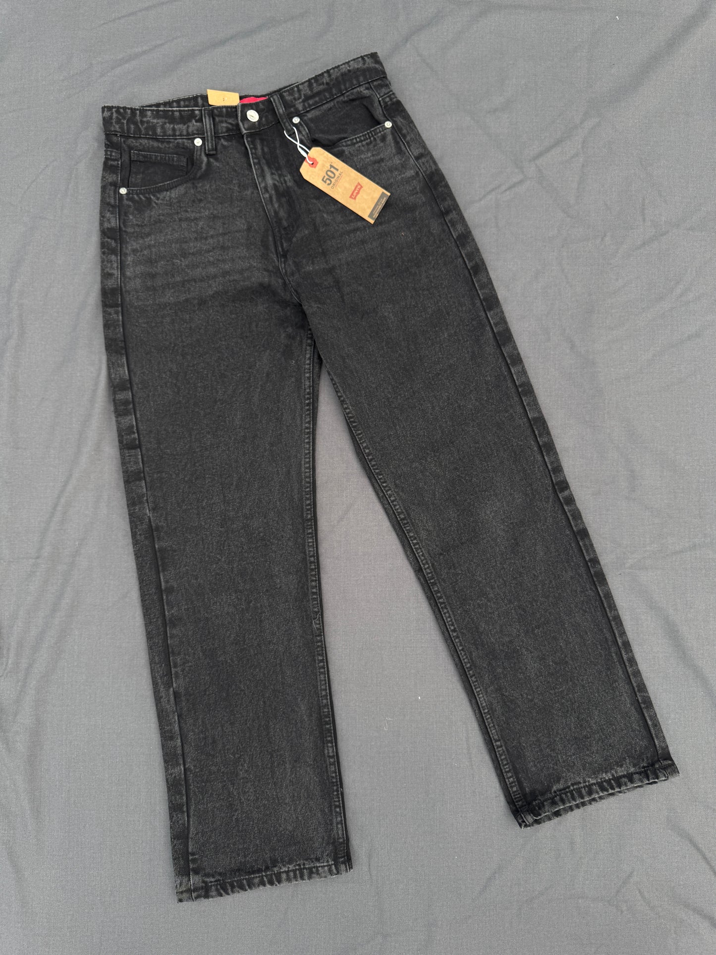 Acid Black Straight Cut Pants