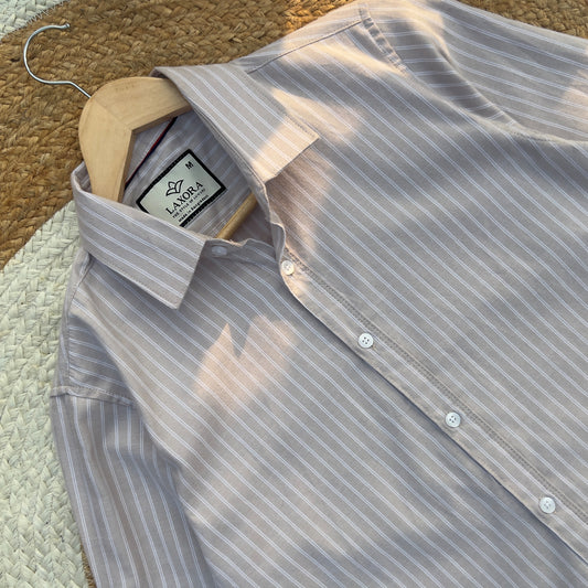 • Classic Beige Striped Shirt
