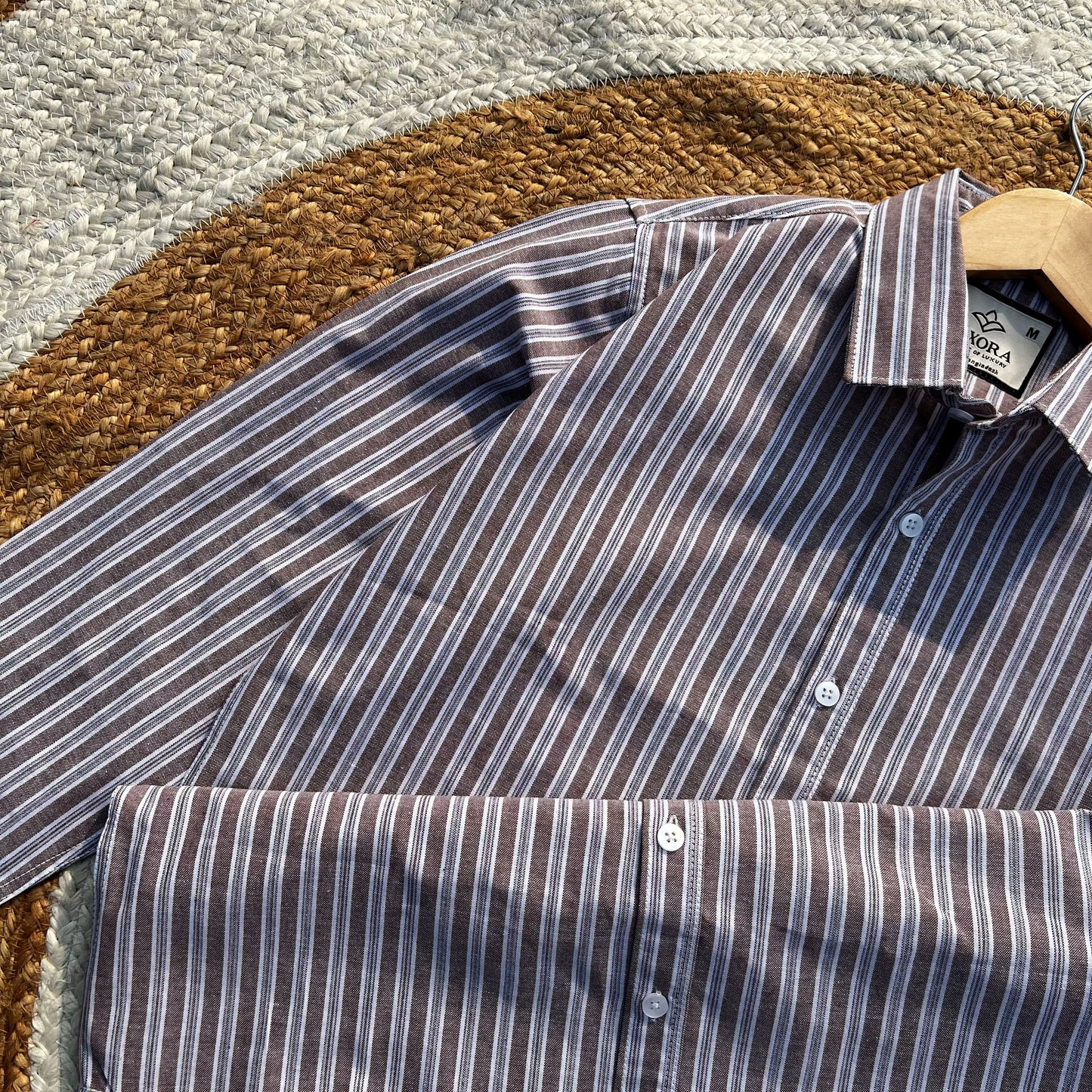 Timeless Striped Shirt (Brown)– Effortless Elegance🔥