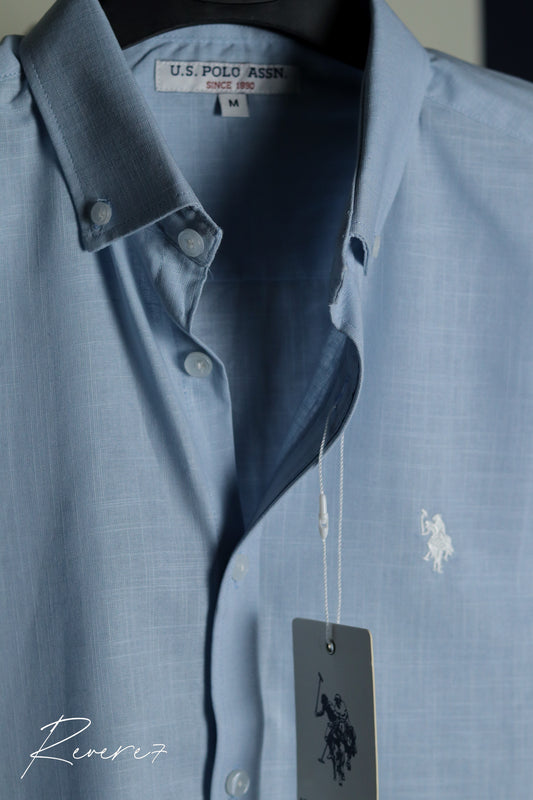 Sky blue-Cotton Slub Fabric