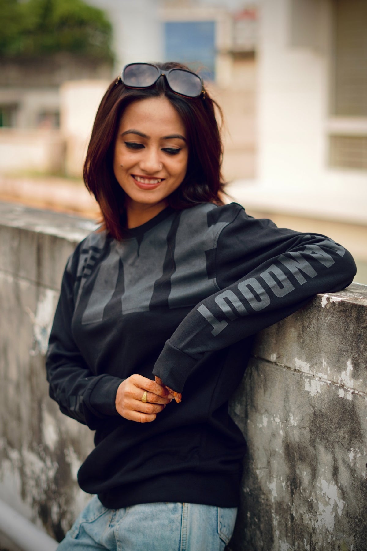 Black graphic sweatshirt