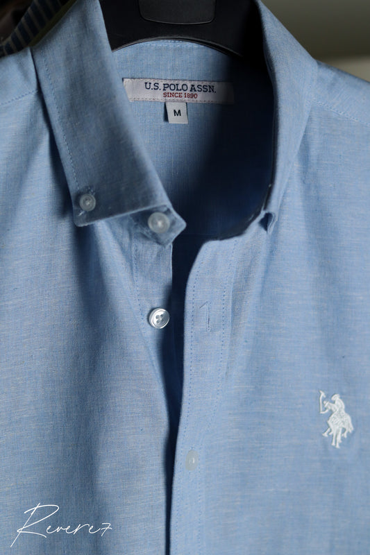 Sky blue-Cotton Slub Fabric