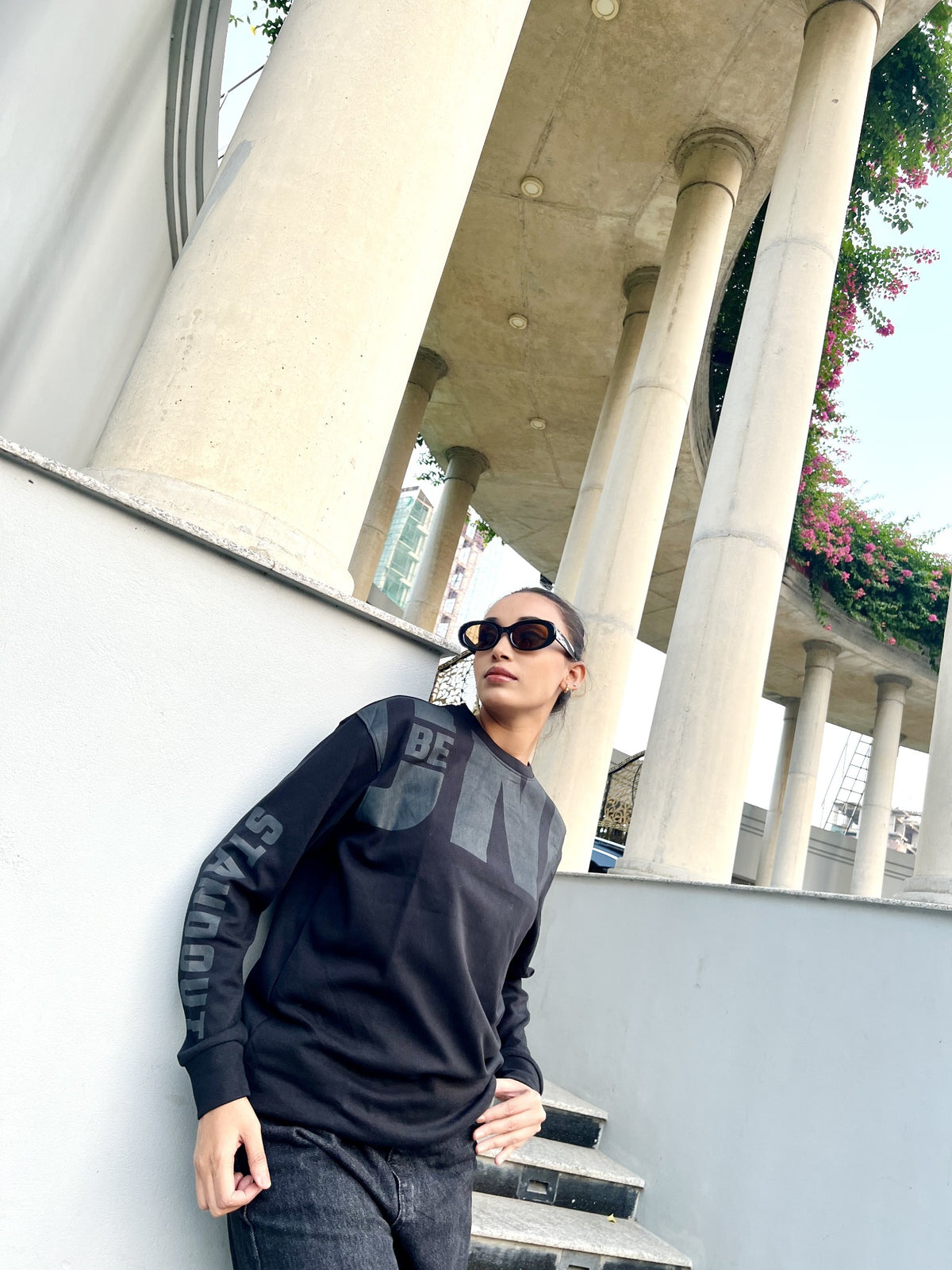 Black graphic sweatshirt