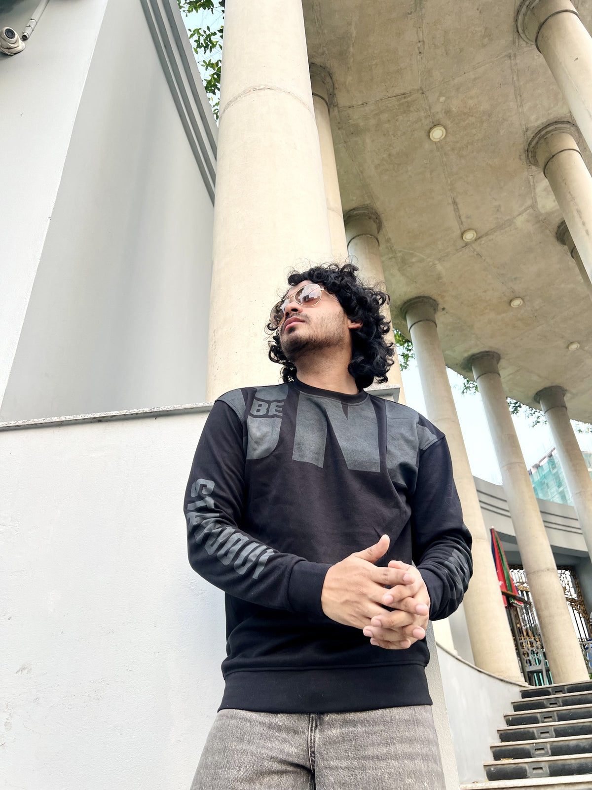 Black graphic sweatshirt