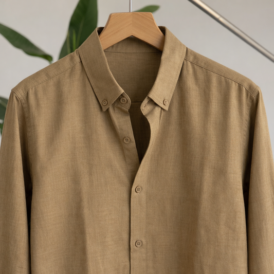Rust Sand Cotton Blend Shirt